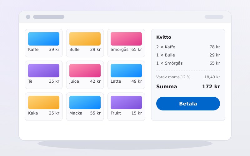 Illustration av ett kassasystem